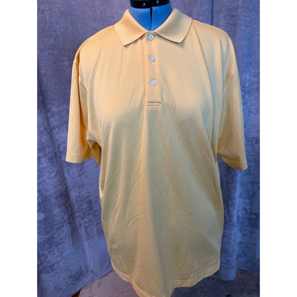 Roundtree & Yorke Performance Mens XL Yellow Short Sleeve Golf Polo Shirt